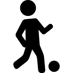 giocatore di gioco del calcio con la palla icona