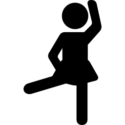 mujer, ejercitar, brazo y pierna icono