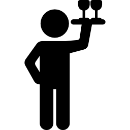 Man Serving Two Drinks icon