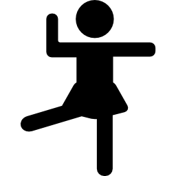 mujer, ejercitar, pierna izquierda, y, brazo icono