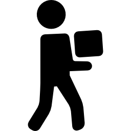 mężczyzna niosący pakunek ikona