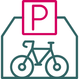 estacionamiento de bicicletas icono