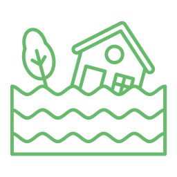 Flooded house icon