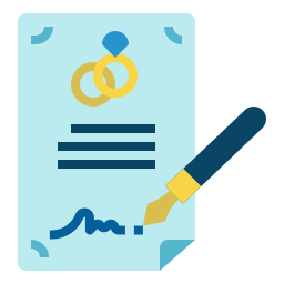 Wedding certificate icon