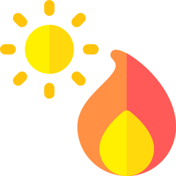 Scorching sun icon