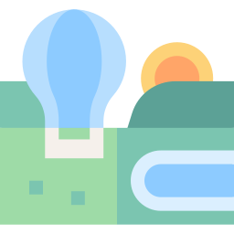 Hot air balloon icon