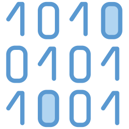 código binario icono