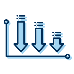 diagramm nach unten icon