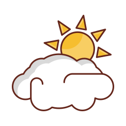 Clouds and sun icon