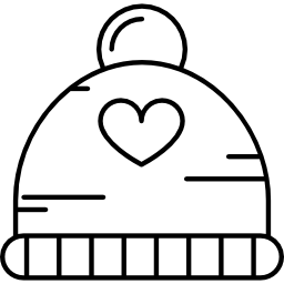chapeau d'hiver avec coeur Icône