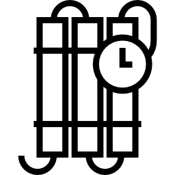 bomba de tiempo con reloj icono