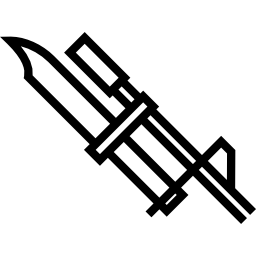 bayoneta en rifle icono