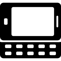 horizontale telefoon met extern toetsenbord icoon