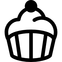 cupcake con ciliegia icona