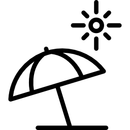 Beach Umbrella and Sun icon