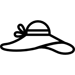 sombrero para el sol de ala ancha icono