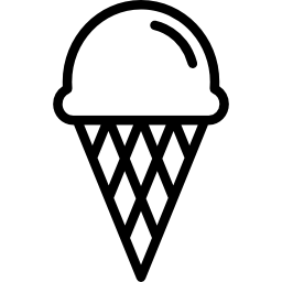 Cone with One Icre Cream Ball icon