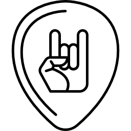 gitaarplectrum met hand icoon