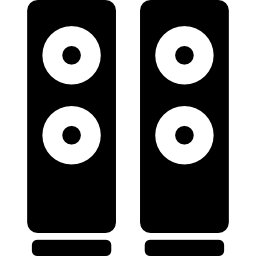 twee grote luidsprekers icoon