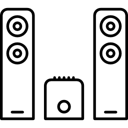 system dźwiękowy z dużymi głośnikami ikona