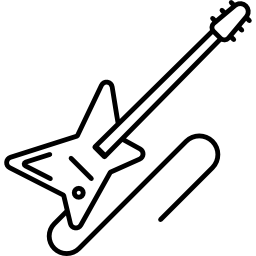 elektrische gitaar met kabel icoon