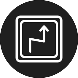 curva pronunciada icono