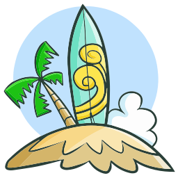 tabla de surf icono