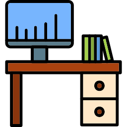 escritorio de oficina icono