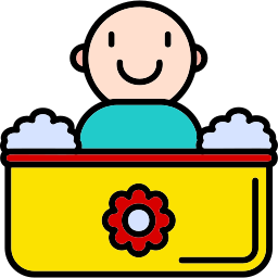 Baby bath tub icon