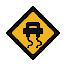 Slippery sign icon