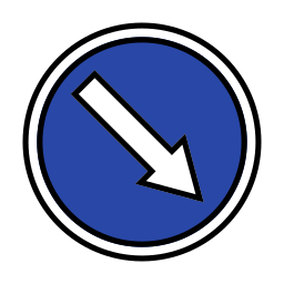 angolo della freccia destra icona