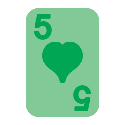 cinco de corazones icono