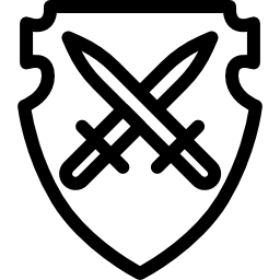 escudo con dos espadas icono
