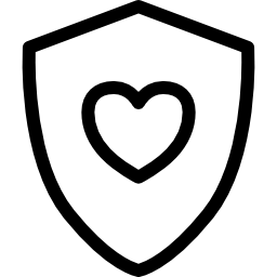scudo con cuore icona