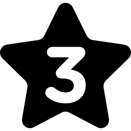 Étoile avec numéro trois Icône