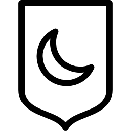 scudo con mezza luna icona