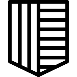 escudo com listras verticais e horizontais Ícone