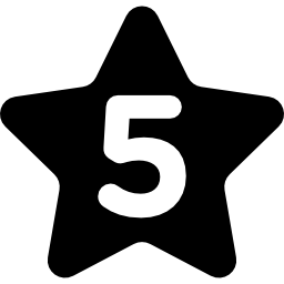 estrela com número cinco Ícone