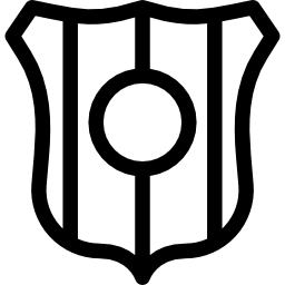 escudo a rayas con círculo icono
