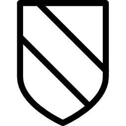 Shield with diagonal stripes icon