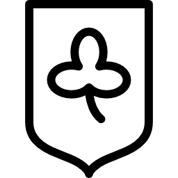 scudo con trifoglio icona