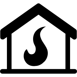 huis met vlam icoon
