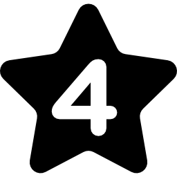 estrella con el número cuatro icono