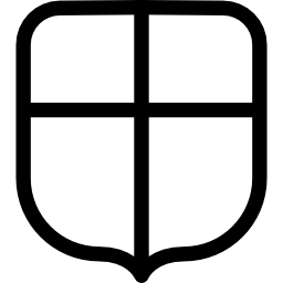scudo quadrato con croce icona