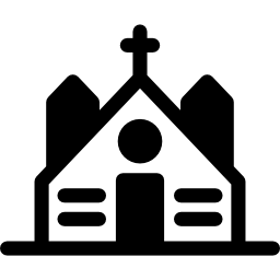 kirche mit kreuz auf dach icon