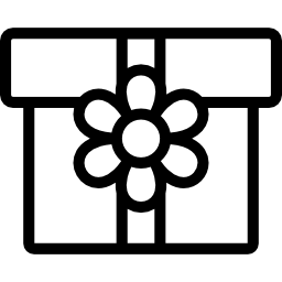 caixa de presente com flor Ícone