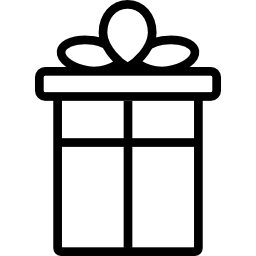 große geschenkbox mit band icon