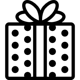 Подарочная коробка в горошек с кружевом иконка
