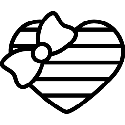 Подарочная коробка в форме сердца с лентой иконка