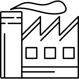 fabriek met rook icoon